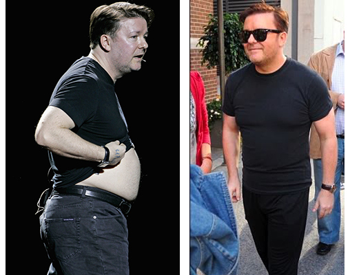 Ricky Gervais perda peso