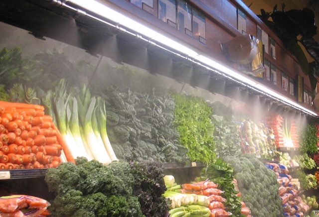 alimentos frescos irrigados supermercado