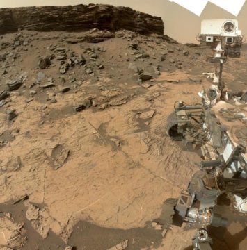 Foto tirada pelo Curiosity em Marte. Fonte: NASA