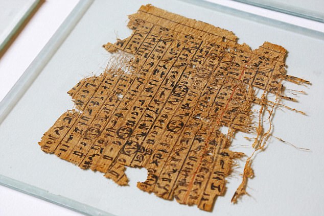 A folha de papiro encontrada em 